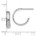 thumbnail image 2 of 14k White Gold Sparkle-Cut 3.5mm J-hoop Earrings 14.5x14.5mm Wide 3.5mm Thick Hoop Earring for Women, 2 of 2