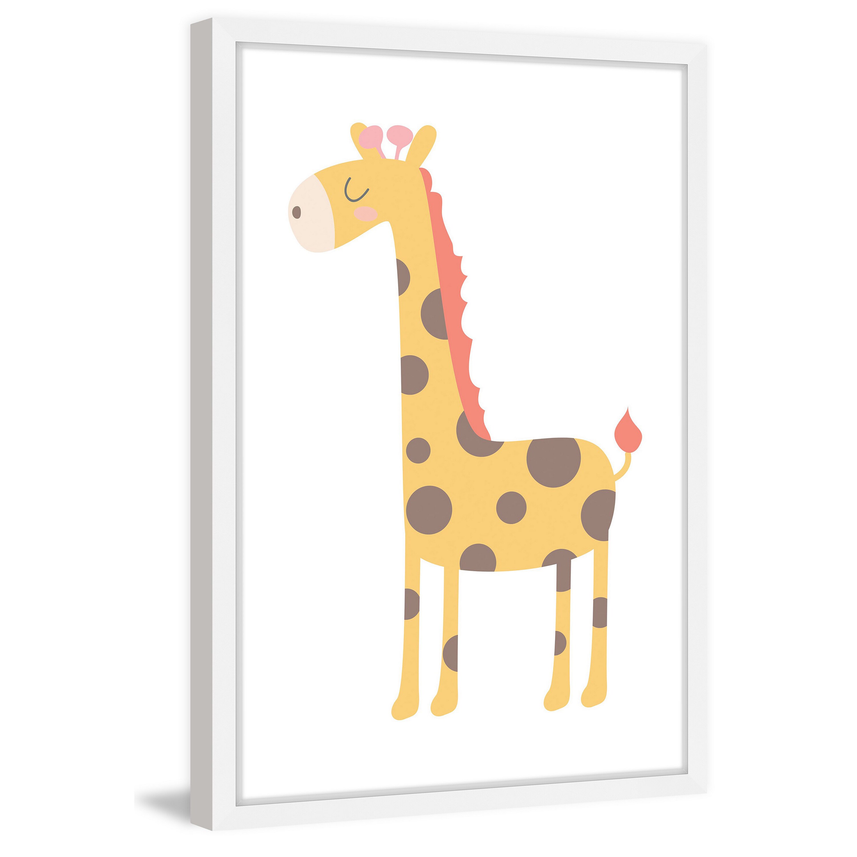 Marmont Hill "Happy Giraffe" by Shayna Pitch Framed Painting Print