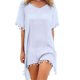 thumbnail image 1 of Ropa de playa para mujer, vestido de gasa con borlas, traje de baño, top a prueba de sol, blanco Vogacara  AP002175-07, 1 of 5
