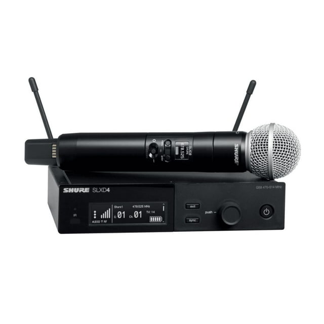 Set de Micrófono de Mano Shure SLXD24-SM58 Dinámico Cardioide Capsula SM58 Receptor SLXD4 color Negro