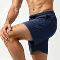 thumbnail image 2 of Hurxie Men Swim Trunks Gym Shorts with Mesh Liner Zipper Pocket Quick Dry Breathable for Workout Runing Beach Pool Dark Blue,L, 2 of 7