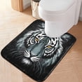 thumbnail image 3 of Coolnut Tiger Black & White Toilet Rugs U-Shaped Absorbent Non-Slip Bath Rug Soft Polyester Fiber Machine Washable Bathroom Mats 24x16 Inches Home Decor, 3 of 7