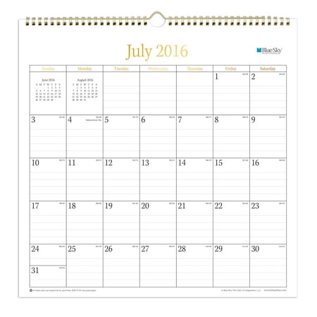 Blue Sky Olivia 12x12 Wall Calendar, July 2016-June 2017