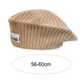 thumbnail image 6 of Naierhg Beanie Women Winter Beanie Stripe Texture Knitting Solid Color No Brim Elastic Decorative Regular Fit Solid Color Artist Beret Women HeaddressCoffee, 6 of 8