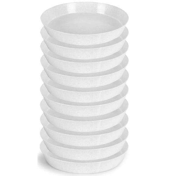 Austin Planter 5 inch4 inch Base Plant Saucer Natural Colored 10 pack -Polypropylene-Indoor/Outdoor- Made in USA