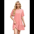 thumbnail image 1 of Vestido de Cuello Redondo y Corta Rosa XXL, 1 of 7