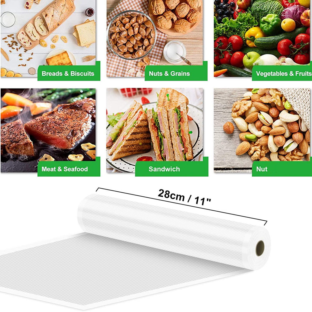 Syntus 11 x 150' Food Vacuum Seal Roll Keeper with Cutter Dispenser,  Commercial Grade Vacuum Sealer Bag Rolls, Food Vac Bags, Ideal for Storage,  Meal