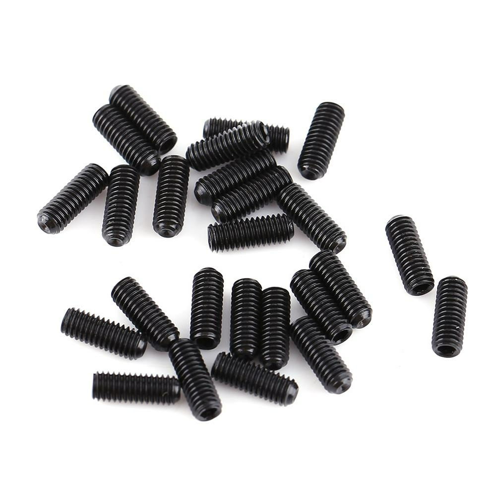 Tebru Steel Set Screw, Grub Screw,200pcs M3 Black Carbon Steel Socket