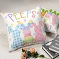 thumbnail image 5 of Easter Pillow Covers Colorful Polka Dots Bunny Throw Pillow Covers 18x18 Spring Easter Peeps Pillow Cases Rabbit Carrot Cushion Cases for Home Farmhouse Sofa Couch Decor 2 Pack, 5 of 7
