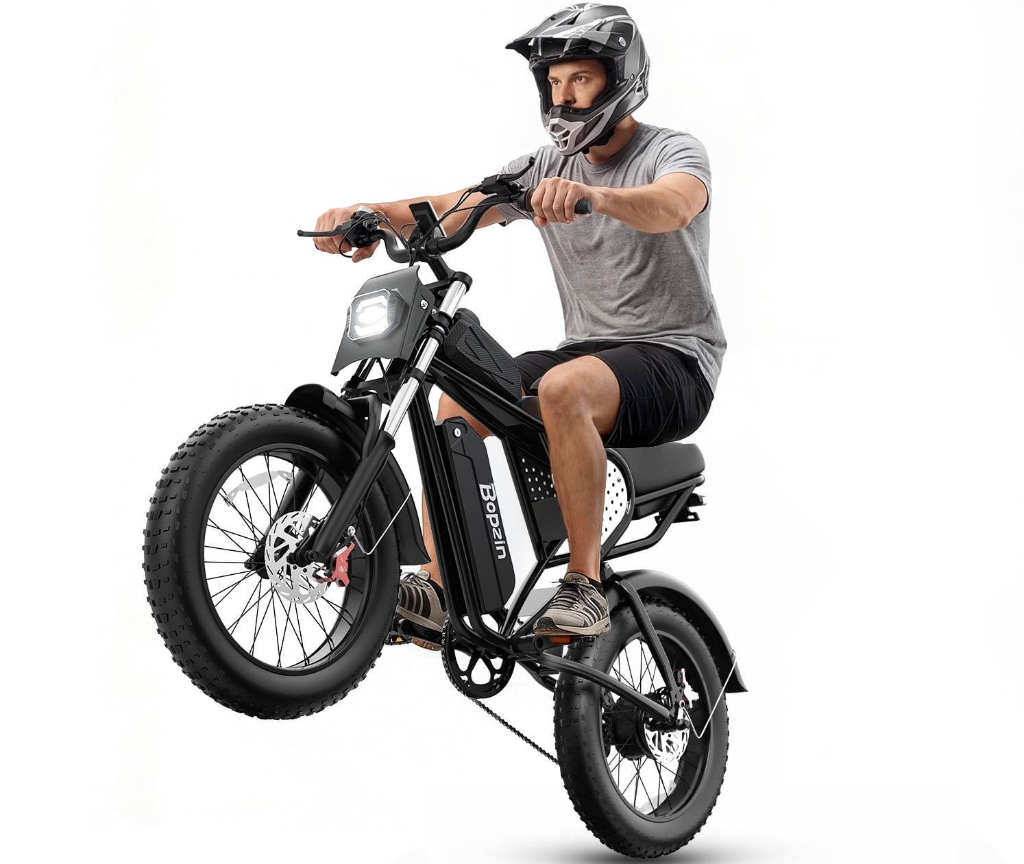 Bopzin 1500W Electric Bike for Adults, with 48V 20AH Removable Battery, 20" Fat Tire Off-Road Mountain Bike, UL2849