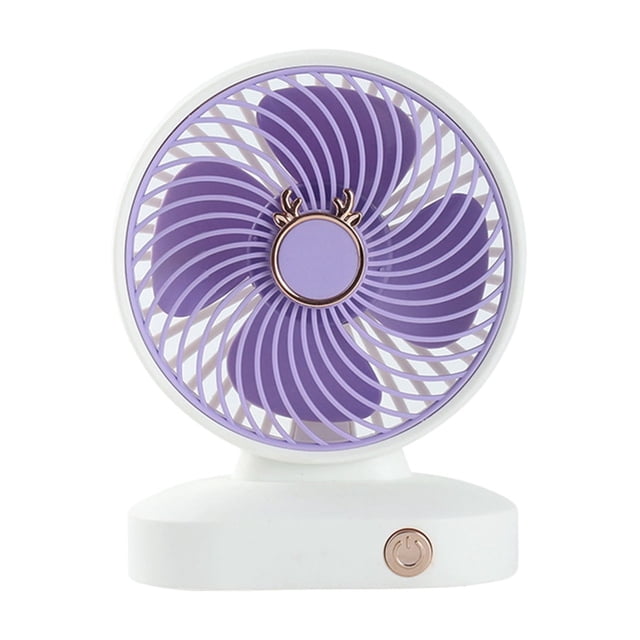 Purple Usb Rechargeable Portable Mini Desktop Fan Three Adjustable Speeds Compact Lightweight Design Handheld Home Outdoor Activities