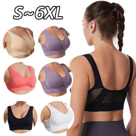 BiZtdJrK Women s Breathable Comfort Bras Full Coverage Yoga Sports Liftup Air Bra No Steel Ring Pullover Underwear 50 Percent off Sales Today White