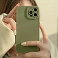 thumbnail image 4 of Compatible with iPhone 12 Case，Simple Cute Solid Color Design Frosted Soft TPU Silicone Anti-Fall Anti-Scratch Slim Shockproof Protective Case for iPhone 12 -Green, 4 of 8