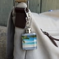 thumbnail image 3 of Tropical Beach Vacation Ocean View Stainless Steel 1oz Mini Flask Key Chain, 3 of 4