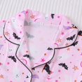 thumbnail image 5 of Halloween Pajamas Women 2026, Cute Satin Ghost Pumpkin Print Short Sleeve Button Top and Shorts Matching Sleepwear Pajamas, 5 of 5