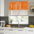 thumbnail image 5 of Coconut Palm Valances for Window 2 Pack, Coastal Tropical Tree Minimalist Orange Textured Window Valance Curtains for Kitchen, Rod Pocket Short Curtains for Bathroom Bedroom Decor, 54" x 18", 5 of 9