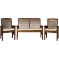 thumbnail image 1 of Ensemble de Conversation Extérieur en Bois d'Acacia Massif 3 Pcs Brun Foncé, 1 of 8