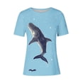 thumbnail image 4 of Tnhcen T-Shirt de Base à Manches Courtes d'Été à Col Rond pour Femme avec Imprimé d'Animaux Marins / Extensible, Respirant, Grande Taille (P-3TG) / Décontracté, Plage, Usage Quotidien, 4 of 4