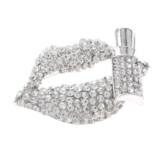 Crystal Lips Brooch
