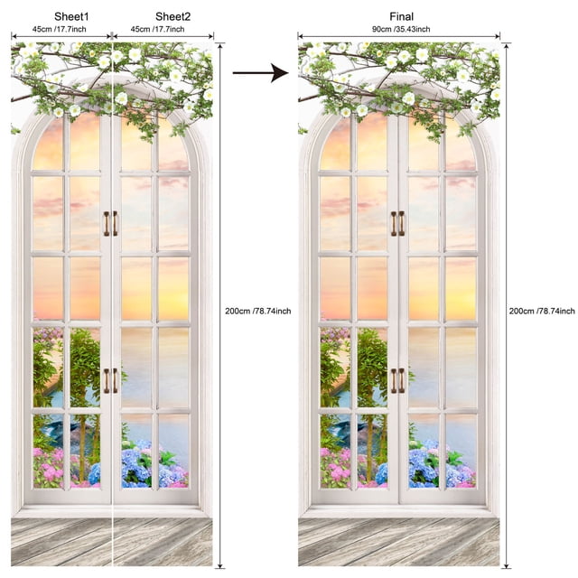 Fiudx Pegatinas para Puertas, Murales Fáciles de Despegar y Pegar, Papel Tapiz Removible Diy, Calcomanías Adhesivas Impermeables Mejoradas, Transformación de La Decoración de La Oficina En Casa, Mejo