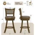 thumbnail image 3 of Gymax Set of 2 Bar Stools 25'' Swivel Bar Chairs w/ PE Rattan Backrest Counter Height, 3 of 8