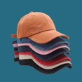 thumbnail image 2 of Fitted Cap Worn Design Adjustable Cotton Men and Women Baseball Cap for Sports, 2 of 10