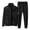 Black, variant on Mens Warm Fitness Suit Outdoor Running Fitness Training Elastic Tight Fitting Pants Two Piece Sets for Men Black XL