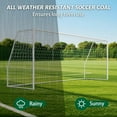 thumbnail image 6 of ABORON Soccer Goals for Backyard 18 x 7FT, Outdoor Steel Soccer Goal W/Net Youth Adult Football Training Games,White, 6 of 7