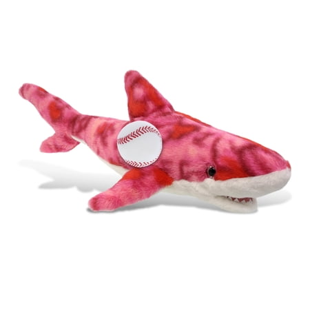 DolliBu Pink Tie-Dye Shark Stuffed Animal with Baseball Plush - Soft and Huggable Shark Gift Cute Ocean Animal with Plush Baseball Toy for Kids Adults - 23 Inches