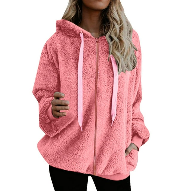 Women Solid Color Coat Windproof Outer Coat Warm Winter Overcoat Fluffy Jacket Button Down Overcoat Long Sleeve Cardigan