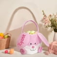 thumbnail image 4 of Personalized Easter Basket, Custom Easter Buckets with Long Plush Bunny Ear,Easter Decoration Gifts Pink, 4 of 6