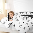 thumbnail image 3 of Erosebridal Girly Black Bow Bedding Comforter Set 7 Pieces, Cute Love Heart Full Bedding Set, 3 of 7