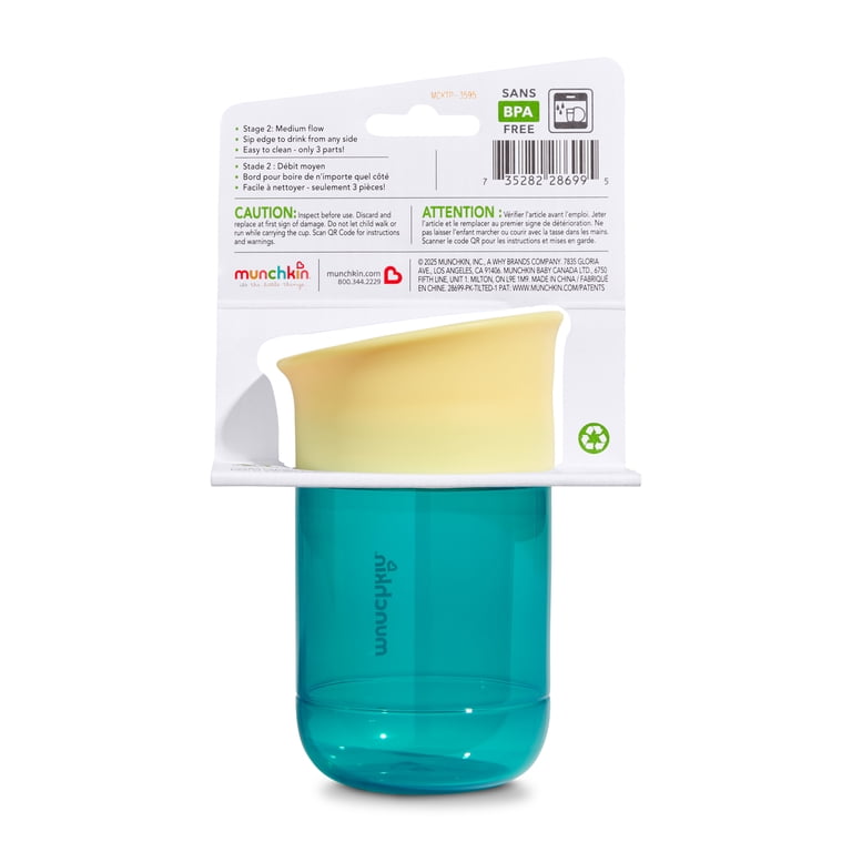 Munchkin Miracle 360 Spill-Proof Toddler Sippy Cup, Teal, 12+