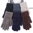 thumbnail image 2 of comerut 1 Pair Unisex Winter Gloves Five Finger Thick Heat Retention Touch Screen Anti-slip Soft Cold-proof High Elastic Wrist Cycling Riding Gloves, 2 of 7
