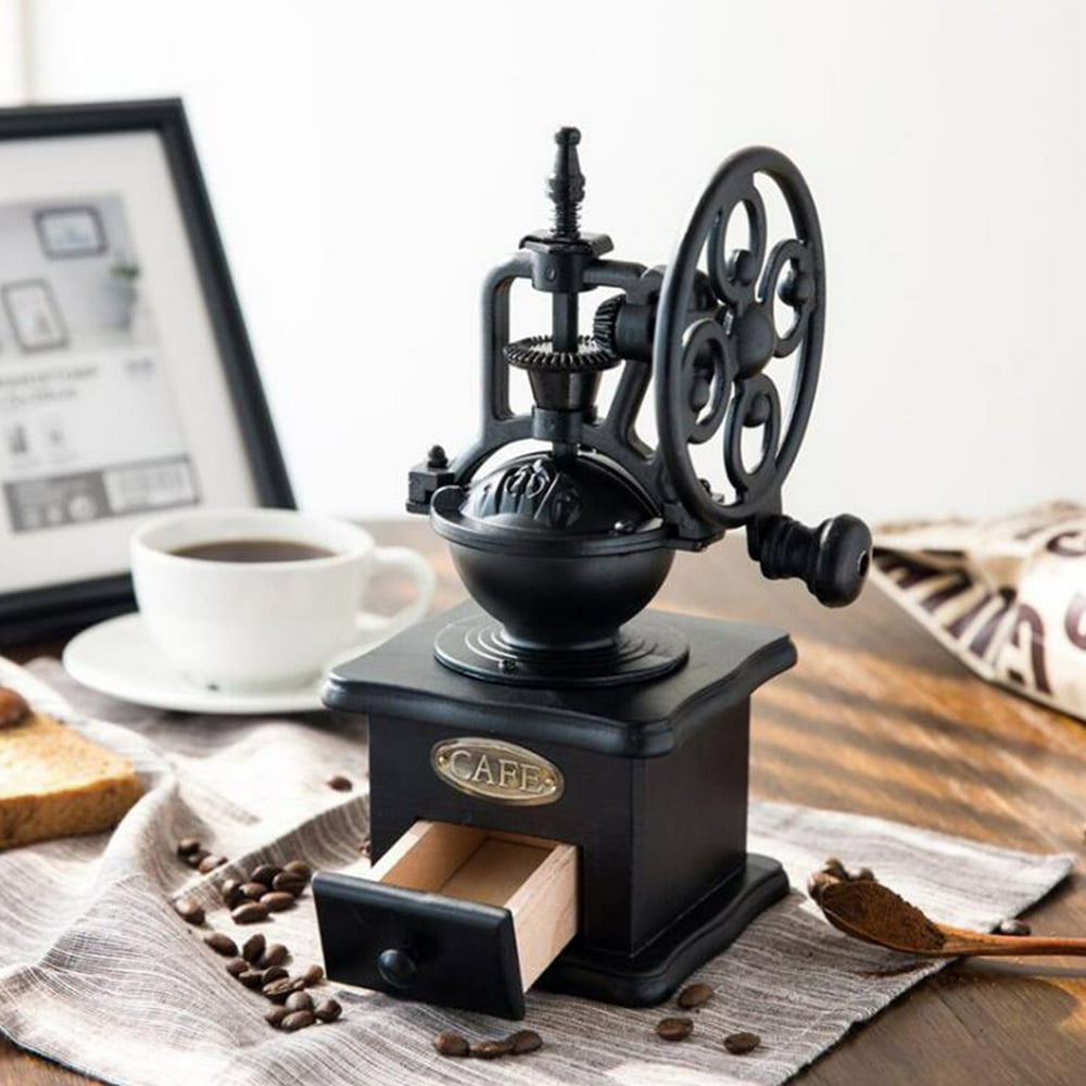 Manual Coffee Grinder, With Grind Settings and Catch Drawer Classic Vintage Style Manual Hand