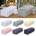 thumbnail image 3 of Drap-housse de Table de Massage Cosmétique avec Trou en Lin pour Lit Facial Beauté Bleu Foncé-190x80cm, 3 of 8