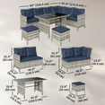 thumbnail image 3 of Outsunny 6 Pieces Patio Dining Set Wicker Outdoor Furniture Set, 3 of 10