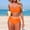 Orange, variant on Naittoop Womens High Waisted Bikini Sets Two Piece Swimsuits Sporty Belly Control Bathing Suit Color Block Swim Suit