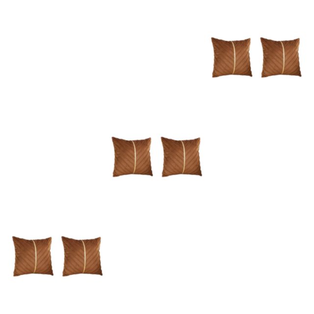 Maytalsory 2x Stylish And Luxurious Ambiance Velvet Cushion Cover Symmetrical Gold Thread coffee 3Set