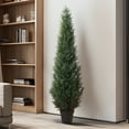 thumbnail image 3 of DR.Planzen Artificial Cedar Tree 5 ft Artificial Cedar Topiary Trees for Outdoors Potted Fake Cypress Tree Faux Evergreen Plants for Home Porch Decor, 3 of 7