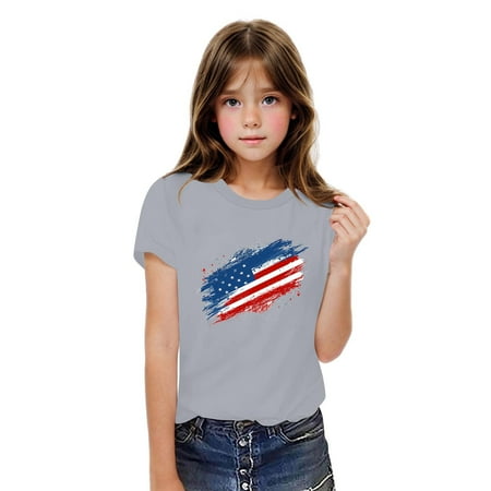 BLTIBY Girls Boys Summer Short Sleeve Top Child Kid Independence Day Printed Round Neck Shirts Toddler Infant Casual Fashion Loose Pullover Blouse 2025 Gray 2 3-4 Years BLTIBY Girls Boys Summer Short Sleeve Top Child Kid Independence Day Printed Round Neck Shirts Toddler Infant Casual Fashion Loose Pullover Blouse 2025 Gray 2 3-4 Years