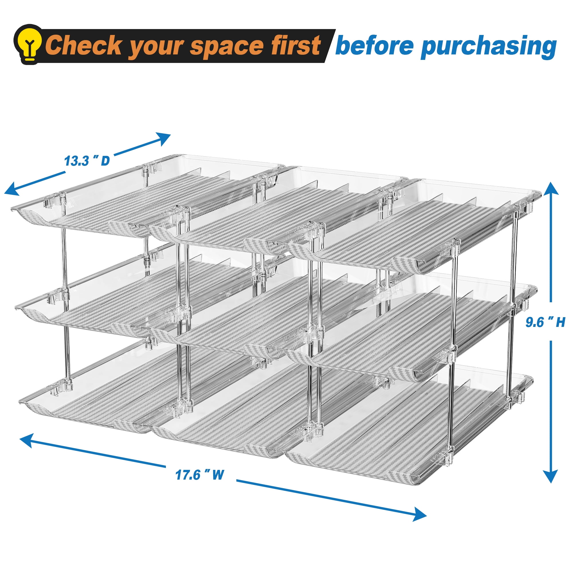DIHUMK Can Organizer for Pantry Storage Canned Goods Food Holders and Soup Can with Clear Rack 9 Pcs