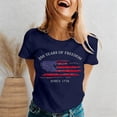 thumbnail image 2 of CUSTG Women O-Neck T-Shirts Graphic Print T Shirt Anniversary Lettering Casual Short Sleeve Tops Everyday 4th Of July Fashionable Daily Tee, 2 of 4