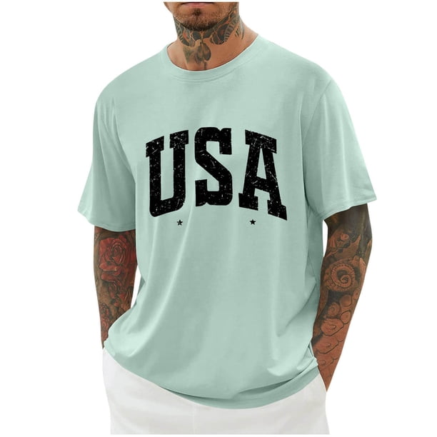 Camisas de Manga Larga para Hombres Imprimir Cuello Redondo Manga Corta Blusa Algodón Lino Poliéster, Camisa de Moda Casual para Hombres