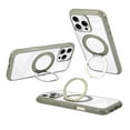 thumbnail image 5 of for iPhone 15 Pro Magnetic Kickstand Clear Case, [Compatible with MagSafe] Shockproof Slim Transparent Glossy Case with 360° Ring Stand Soft TPU Protective Cover for iPhone 15 Pro, Armygreen, 5 of 7