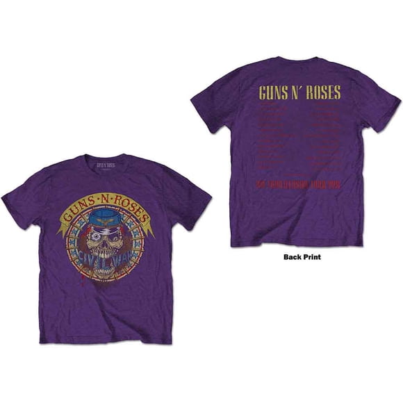 Guns N Roses Unisex T-Shirt Skull Circle (Back Print)