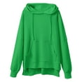 thumbnail image 5 of Womens Long Sleeve Tops Women's Solid Color Sweatshirt A Fashionable And Casual Solid Color Hooded Top With A Short Front And Long Back, 5 of 5