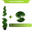 thumbnail image 4 of 35.4 Inch Artificial Boxwood Spiral Topiary Trees, Set of 2, Decorative Faux Twisted Trees, Fake Greenery Plants with PE Leaves, All-Year Green in Cement-Filled Plastic Pot for Outdoor, Yard, Garden, 4 of 8