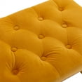 thumbnail image 6 of Accent Upholstered Velvet Ottoman Bench Button Tufted Seat Footstool Coffee Table Foot Stool Vanity Stool with Metal Golden Leg for Living Room Bedroom Makeup Room, Musterd Yellow, 6 of 7