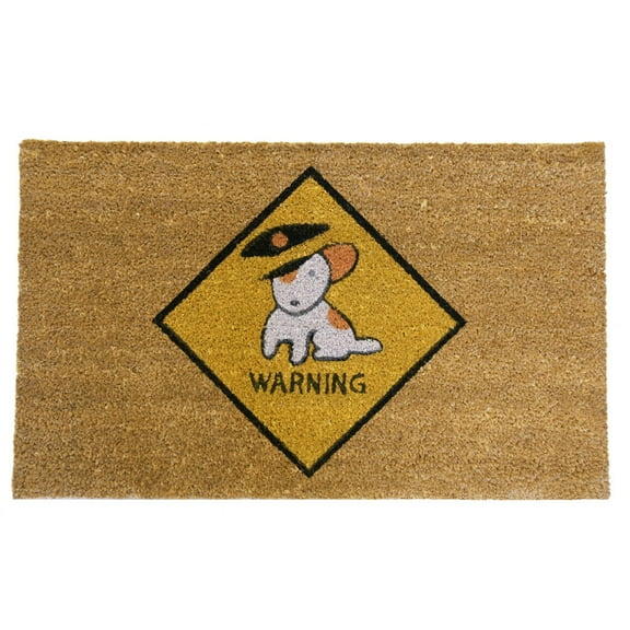 Rubber-Cal "Beware of Dog Doormats" Dog Welcome Mat, 18 x 30-Inch
